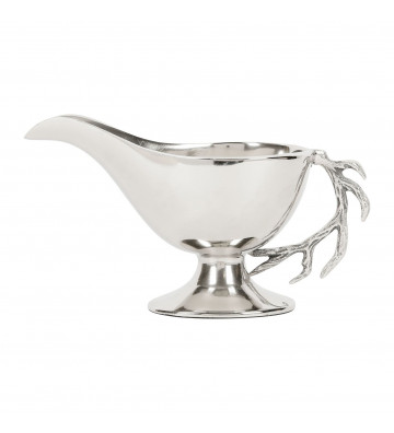 Silver gravy boat with horn handle - cote table - nardini supplies