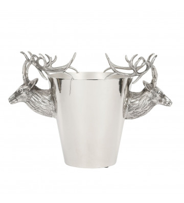 Silver glacette with deer heads H30cm - cote table - nardini supplies