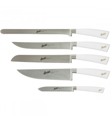 Berkel elegance block set of 5 white chef knives - nardini supplies