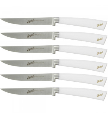 Set of 6 Elegance steak knives in white steel - Berkel - Nardini Forniture