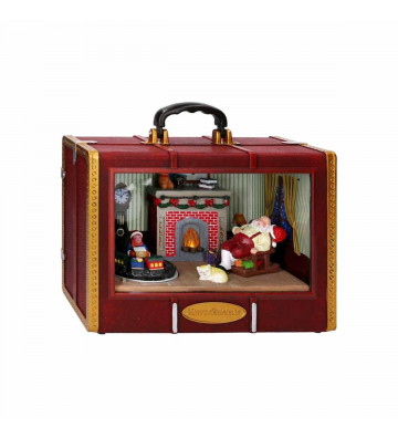 Suitcase music box with Santa Claus and train 26cm - Nardini supplies