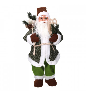 Decorative green Santa Claus with presents and rackets H60cm - Nardini supplies