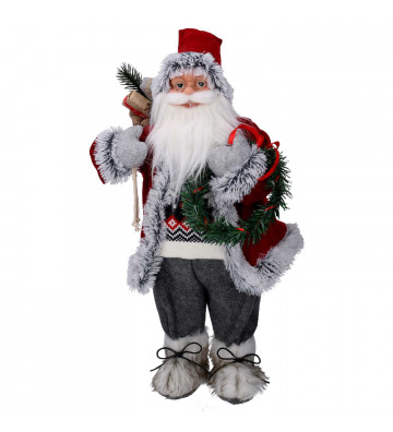 Decorative Santa Claus with gifts and garland h80cm - Nardini supplies