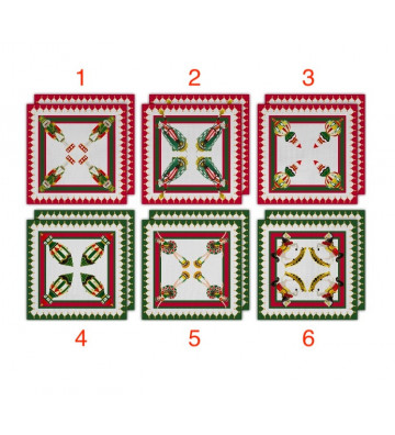 Cloth napkin with Xmas Carol theme / 6 patterns - baci milano - nardini supplies