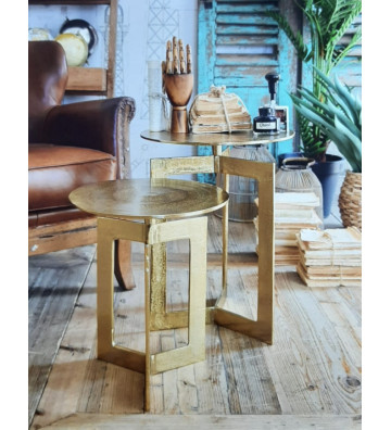 Side table Modern Style in gold metal / 2 sizes - chehoma - nardini supplies