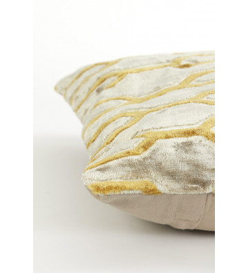 Geometric beige velvet cushion 45cm - light and living - nardini supplies