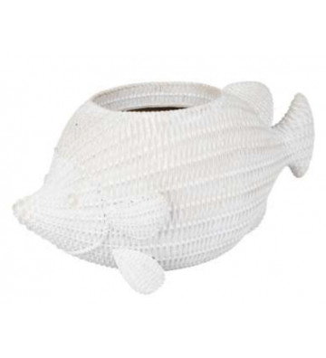 White fish-shaped flower vase in polyresin - Cotè Table - Nardini Forniture