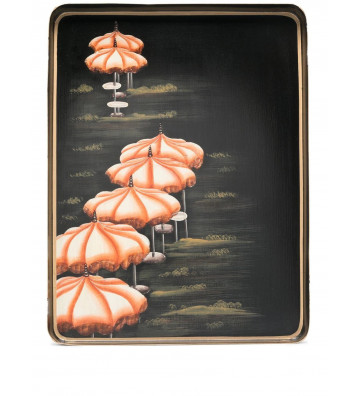 Rectangular metal tray pink umbrellas 43x30cm - les ottomans - nardini supplies