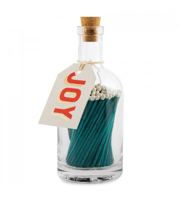 Blue Christmas matches in "Joy" glass bottle - The Archivist - Nardini Forniture