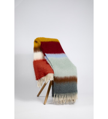 Matisse-31 Blanket in Mohair with colored stripes 130x200cm - Mantas Ezcaray - Nardini Forniture