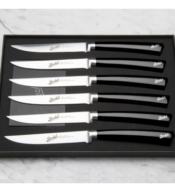 Set of 6 glossy black Elegance knives - berkel - nardini supplies
