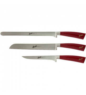 Ham set of 3 red elegance knives - berkel - nardini supplies