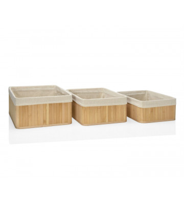 Set cestini da bagno in bambù / 3 dimensioni - andrea house - nardini forniture