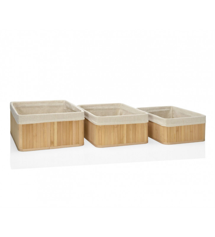 Bamboo bathroom basket set / 3 sizes - andrea house - nardini supplies