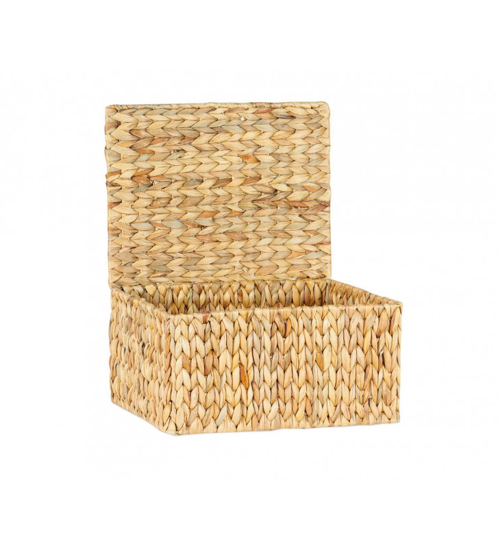 Woven natural fiber basket with lid / 3 sizes - andrea house - nardini supplies