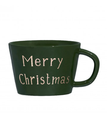 Large Green Merry Christmas Mug