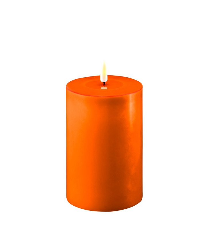 Candele in cera arancione con fiamma artificiale / + dimensioni