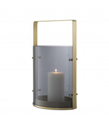 Lanterna Reid in ottone e vetro fumè H50cm - eichholtz - nardini forniture