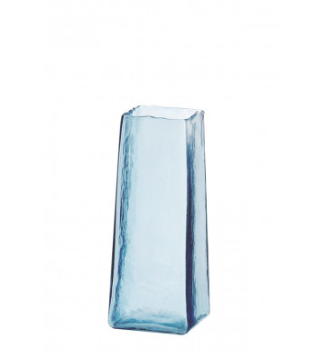 Transparent blue glass jar...