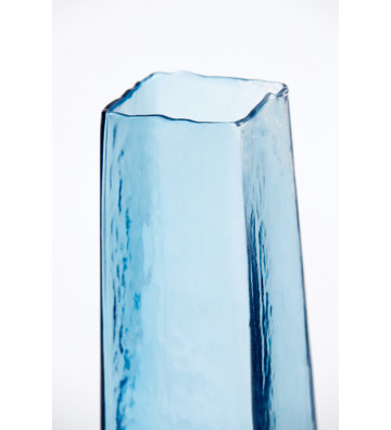 Vaso in vetro blu semi trasparente 10xH25cm - light and living - nardini forniture