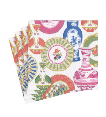 Tovaglioli in carta fantasia vasi colorati 20pz - Caspari - Nardini Forniture