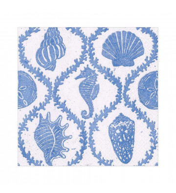 Tovaglioli in carta fantasia marina blu e bianca 20pz - Caspari - Nardini Forniture