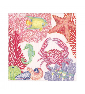 Tovaglioli in carta tema marino multicolor 20pz - Caspari - Nardini Forniture