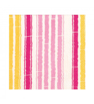 Tovaglioli in carta fantasia bambù rosa e giallo 20pz - Caspari - Nardini Forniture