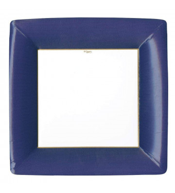 Plate in square paper blue...