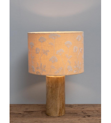 Lampada di legno con paralume floreale - chehoma - nardini forniture