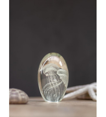 Fermacarte in vetro con meduse 11cm - chehoma - nardini forniture