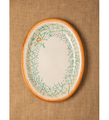 Vassoio ovale decorato a mano con micro fantasia - chehoma - nardini forniture