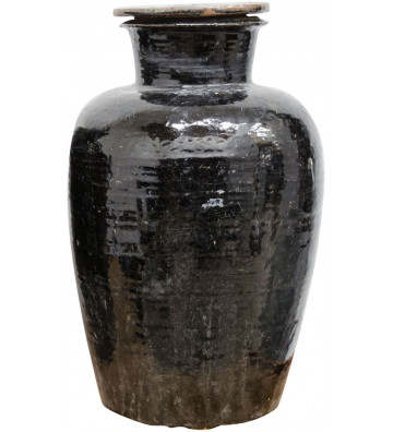 Antico vaso urna in ceramica nera H68cm - nardini forniture