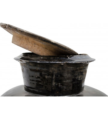 Antico vaso urna in ceramica nera H68cm - nardini forniture