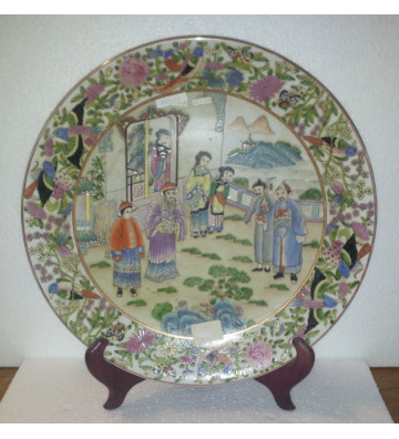 Chinese hand painted porcelain plate 41x41xH5cm - nardini supplies