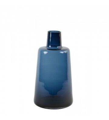 Vaso a bocca stretta in vetro blu 40cm - light and living - nardini forniture