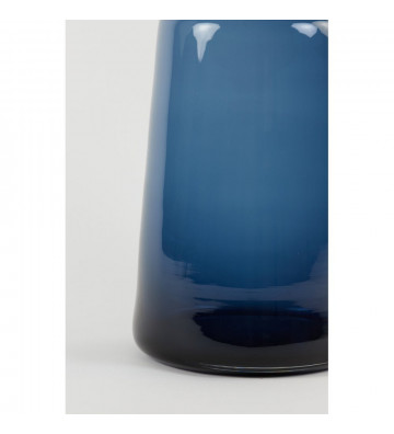 Vaso a bocca stretta in vetro blu 40cm - light and living - nardini forniture