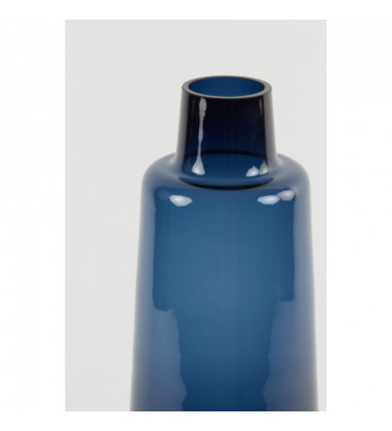 Vaso a bocca stretta in vetro blu 50cm - light and living - nardini forniture