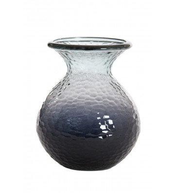 Round glass vase dark grey...