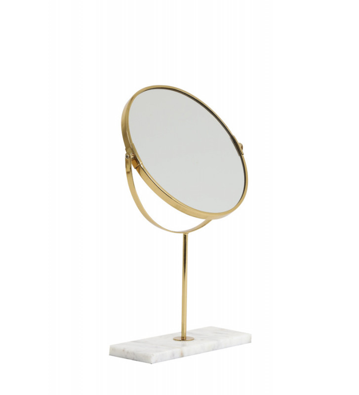 Specchio ingranditore con base in marmo bianco Ø20x34 cm - Andrea House -  Nardini Forniture