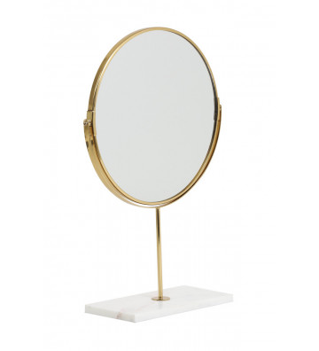 Mirror on white marble base