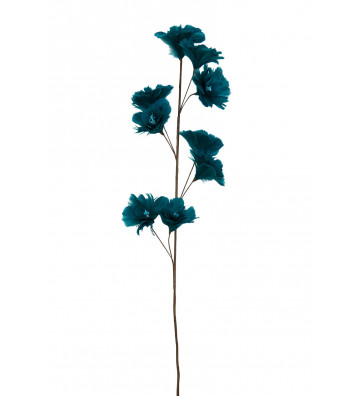 Fiore Artificiale 9 boccioli di piume blu h110cm - light and living - nardini forniture