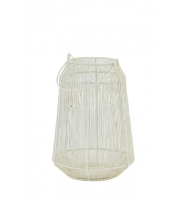 Lanterna a fili di metallo bianchi 24xh36cm - light and living - nardini forniture