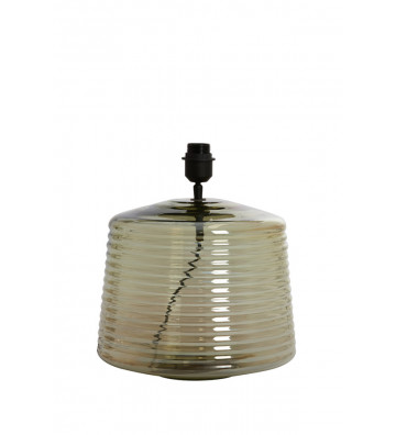 Base lampada tondo vetro verde h43cm - light and living - nardini forniture