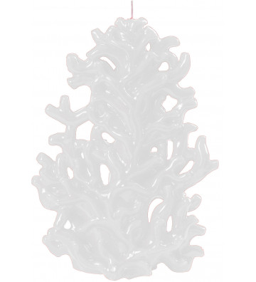 Candela a forma di corallo laccata bianca h22cm - nardini forniture