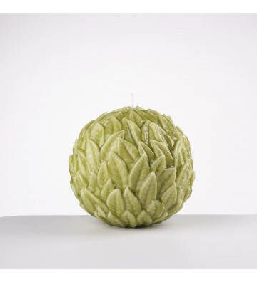 Candela a sfera foliage laccata verde 15cm - nardini forniture
