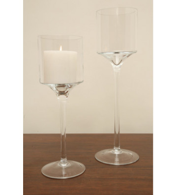 SMALL GLASS CANDLE HOLDER