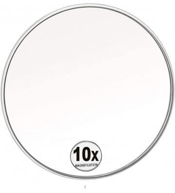 Specchio ingranditore a ventosa in argento tondo 10x - andrea house - nardini forniture