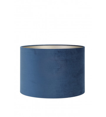 Paralume a cilindro in velluto blu 25x18cm - light and living - nardini forniture