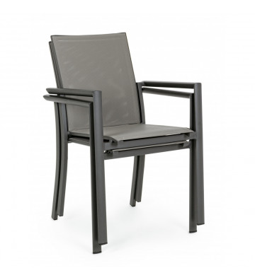 Sedia moderna con braccioli per esterno grigio Antracite - nardini forniture